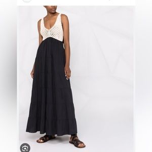 Pinko crochet black maxi dress